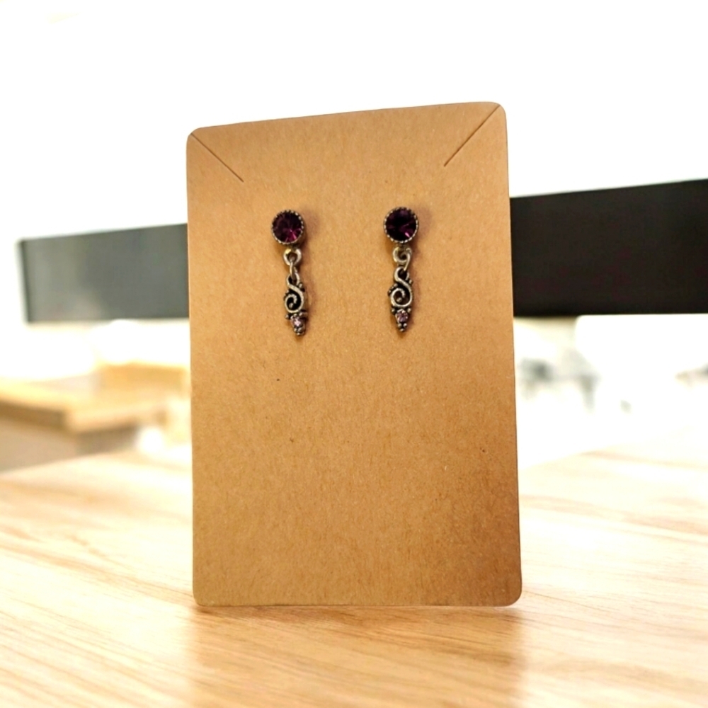 Vintage Silver Amethyst Earrings 14$